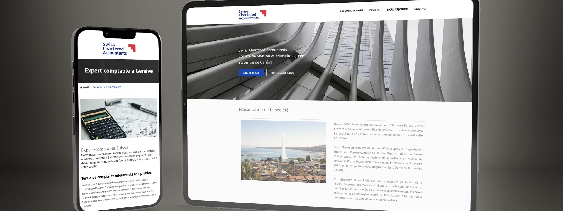 Site Internet - Web & Design, projet réalisé par INOVATIO pour Swiss Chartered Accountants